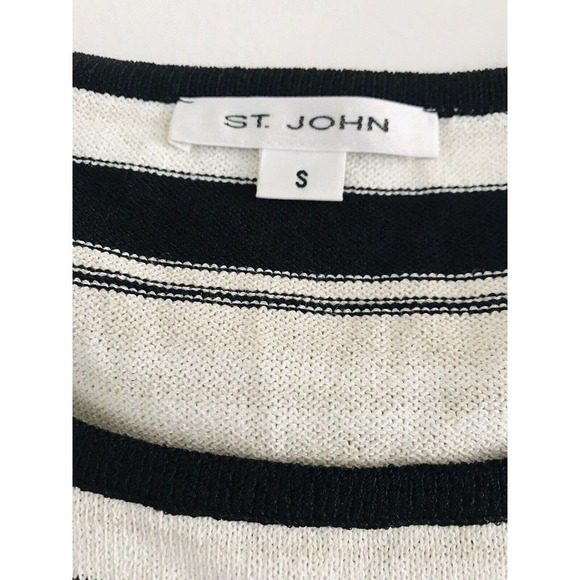 St. John | Women's Sleeveless Scoop Neck Santana Knit Striped Pullover Tank Sz S - Picture 9 of 9